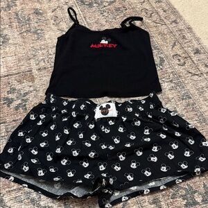 (2pc) Disney Mickey X Aeropostale Boxer Shorts + Embroidered Tank Top Size M